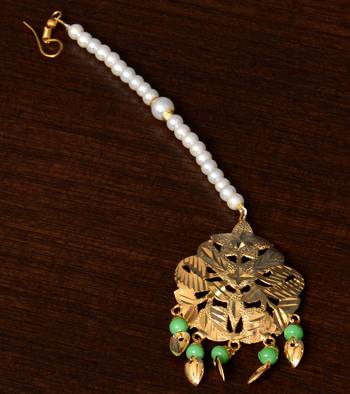 Traditional Punjabi Bollywood Styles Leafy Danglers cum Tikka 217MT234 2
