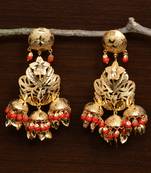 Traditional Punjabi Bollywood Styles Leafy Danglers cum Tikka 217MT236