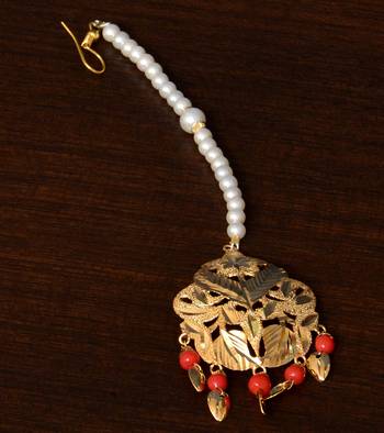 Traditional Punjabi Bollywood Styles Leafy Danglers cum Tikka 217MT236 2