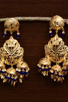 Traditional Punjabi Bollywood Styles Leafy Danglers cum Tikka 217MT237