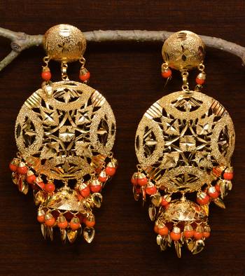 Traditional Punjabi Bollywood Styles Leafy Danglers cum Tikka 217MT238 1