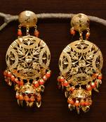 Traditional Punjabi Bollywood Styles Leafy Danglers cum Tikka 217MT238