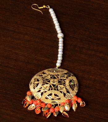Traditional Punjabi Bollywood Styles Leafy Danglers cum Tikka 217MT238 2