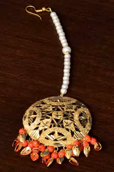Traditional Punjabi Bollywood Styles Leafy Danglers cum Tikka 217MT238