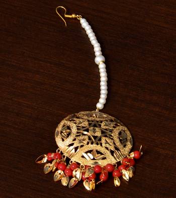 Traditional Punjabi Bollywood Styles Leafy Danglers cum Tikka 217MT239 2