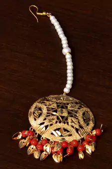 Traditional Punjabi Bollywood Styles Leafy Danglers cum Tikka 217MT239