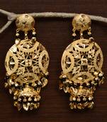 Traditional Punjabi Bollywood Styles Leafy Danglers cum Tikka 217MT240