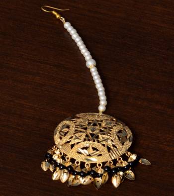 Traditional Punjabi Bollywood Styles Leafy Danglers cum Tikka 217MT240 2