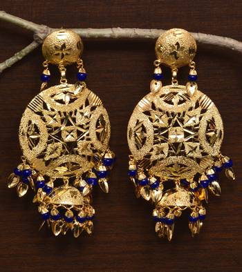 Traditional Punjabi Bollywood Styles Leafy Danglers cum Tikka 217MT241 1