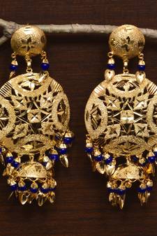 Traditional Punjabi Bollywood Styles Leafy Danglers cum Tikka 217MT241
