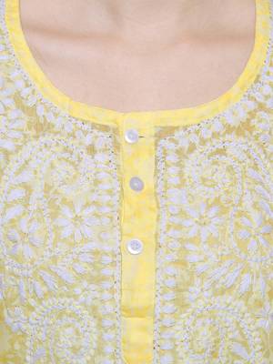 Yellow embroidered brasso chiffon-tops 4