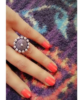 Small German Silver Sunflower Finger ring 1