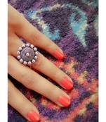 Small German Silver Sunflower Finger ring