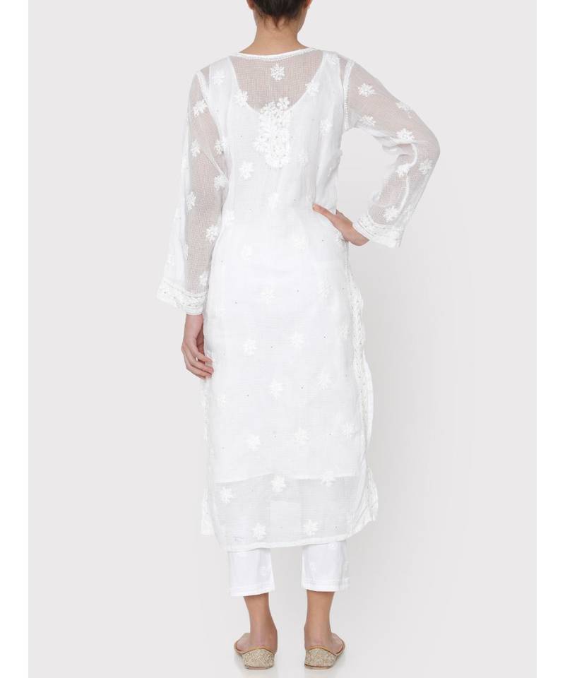 Kota Chikankari kurti with beautiful mukesh work