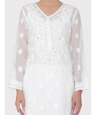 Kota Chikankari kurti with beautiful mukesh work 4