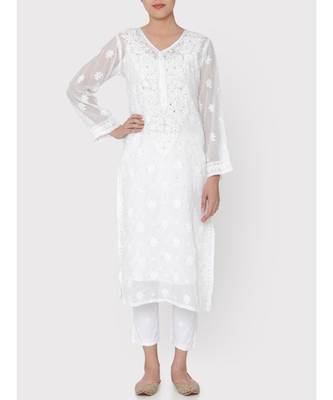 Kota Chikankari kurti with beautiful mukesh work 5