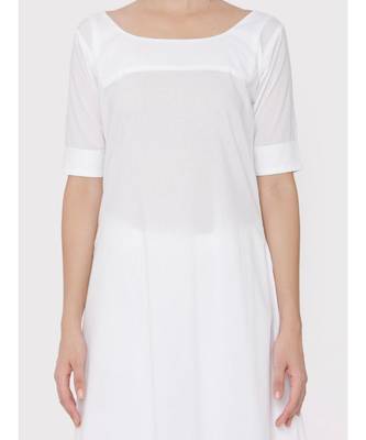 Cotton white A-line suit with palazzo 4