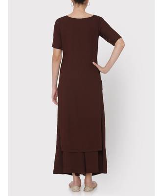 Beautiful Dark brown cowl neck suit 2