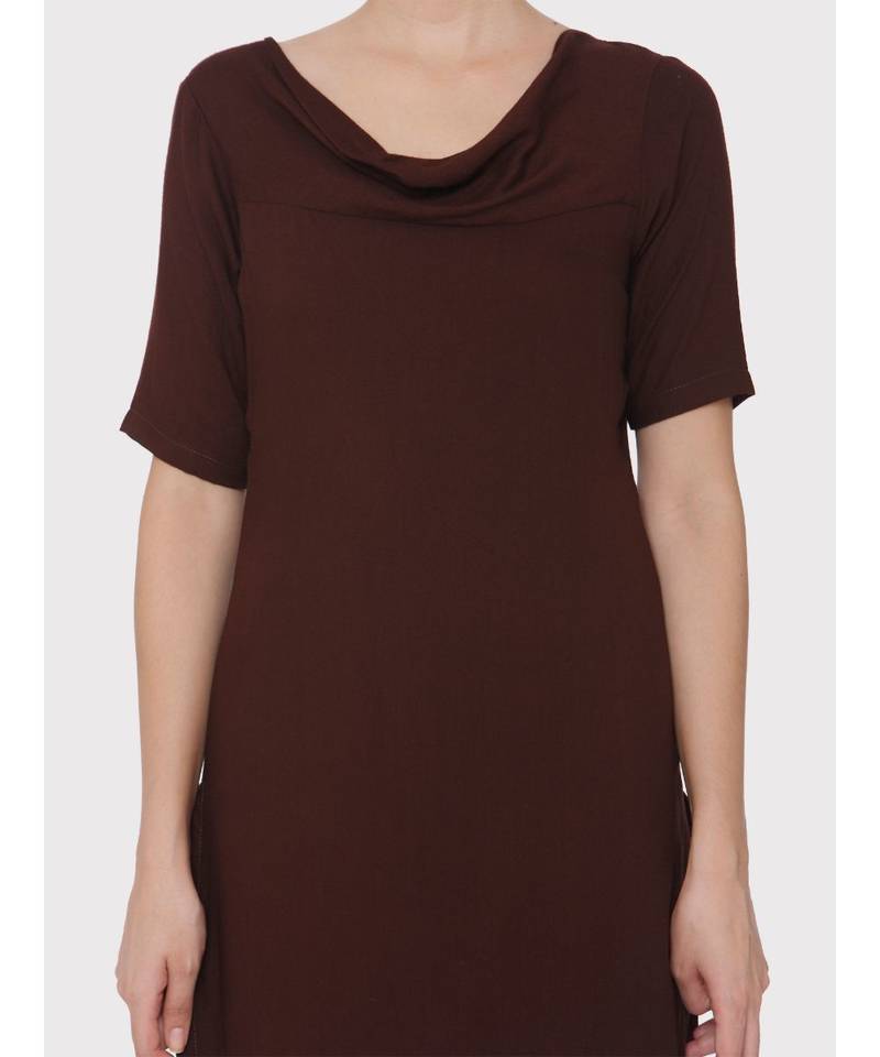 Beautiful Dark brown cowl neck suit