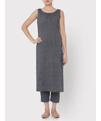 Handloom dark grey box plete suit 5