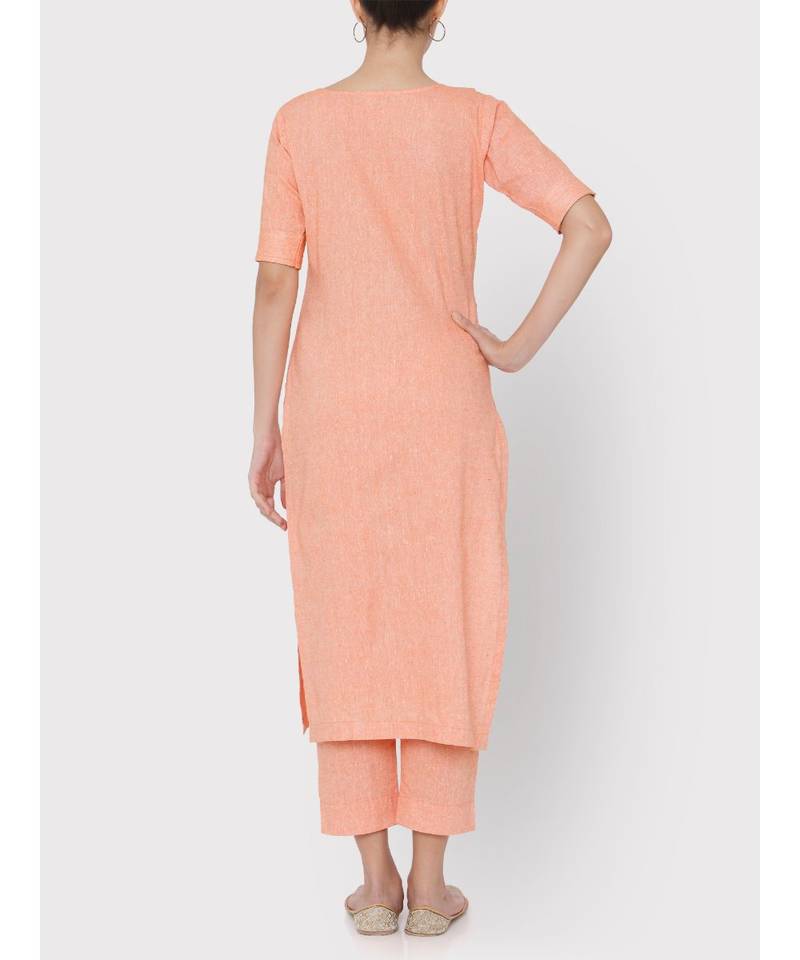 Linen peach colour suit