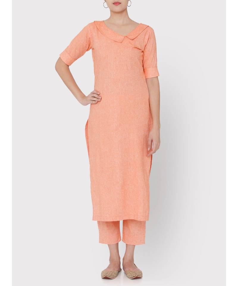 Linen peach colour suit