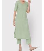 Linen green mint full suit