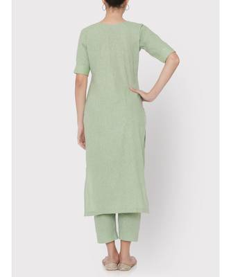 Linen green mint full suit 2