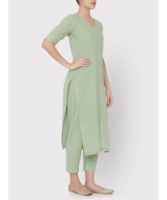Linen green mint full suit 3