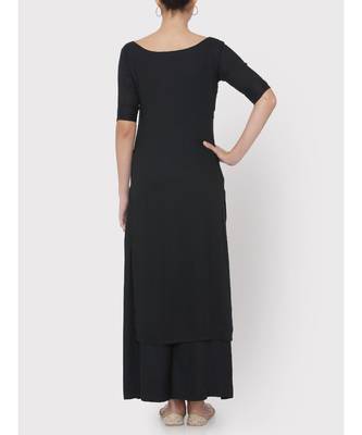 Soft Rayon black full suit with palazzo 2