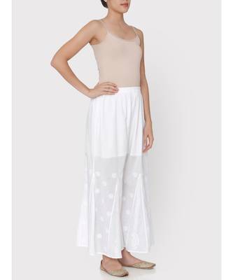 WHITE COLOUR COTTON CHIKANKARI palazzo 3