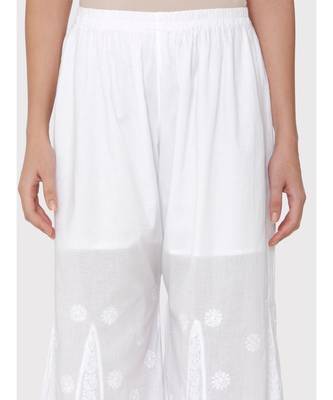 WHITE COLOUR COTTON CHIKANKARI palazzo 4