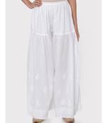 WHITE COLOUR COTTON CHIKANKARI palazzo
