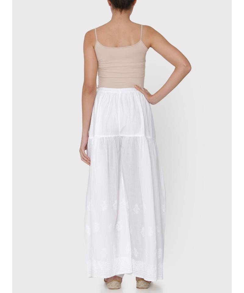 WHITE COLOUR COTTON CHIKANKARI palazzo