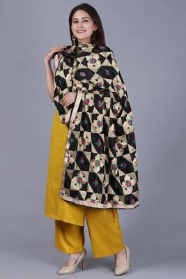Mustard Fire Straight Rayon Kurti with Straight Palazzo and Dupatta 3