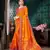 Yellow embroidered Banarasi silk saree with blouse