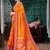 Yellow embroidered Banarasi silk saree with blouse