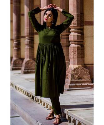 Nadiya Green Kurta Set With Cream Dupatta 3