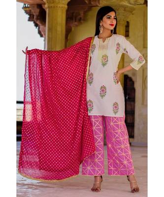 Blush Pink Kurta Set With Pink Dupatta 1