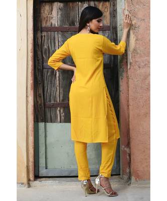 Yellow Honey Kurta Set With Lehariya Dupatta 6