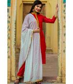 Beautiful Red Kurta Set With Red Dupatta
