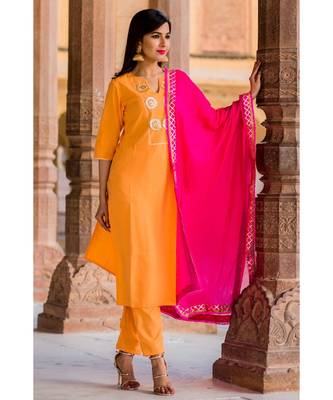 Soft Peach Gotta Patti Kurta Set 1