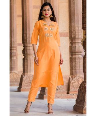 Soft Peach Gotta Patti Kurta Set 3