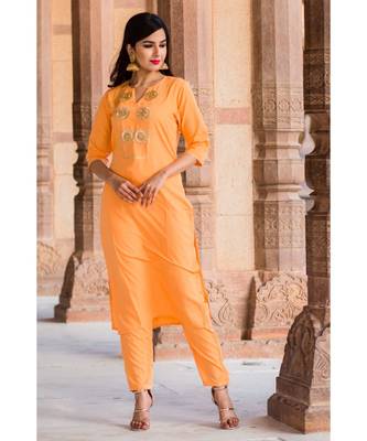 Soft Peach Gotta Patti Kurta Set 5
