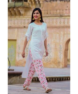 Cherry White Short Kurta & Pant Set 5