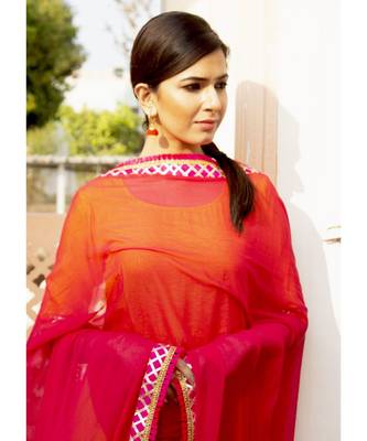 Kesariya Gulab Hot Yellow Gota Dress With Dupatta 2
