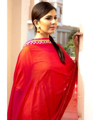 Kesariya Gulab Hot Yellow Gota Dress With Dupatta 4