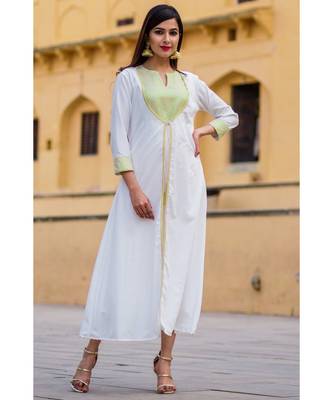 Daisy White & Cream Front Open Maxi Dress 2