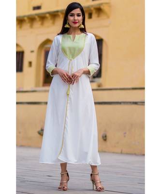 Daisy White & Cream Front Open Maxi Dress 4