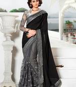 black net embroidery saree with blouse